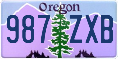OR license plate 987ZXB