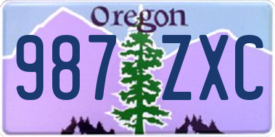 OR license plate 987ZXC