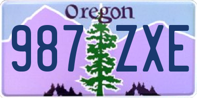 OR license plate 987ZXE