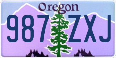 OR license plate 987ZXJ