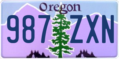 OR license plate 987ZXN