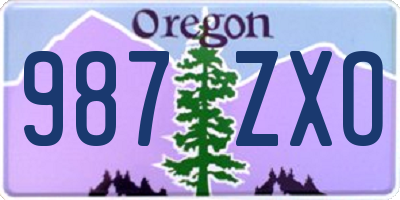 OR license plate 987ZXO