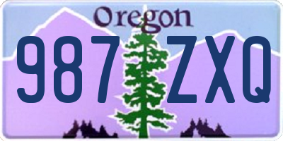 OR license plate 987ZXQ