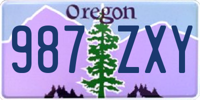 OR license plate 987ZXY