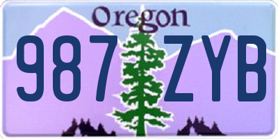 OR license plate 987ZYB