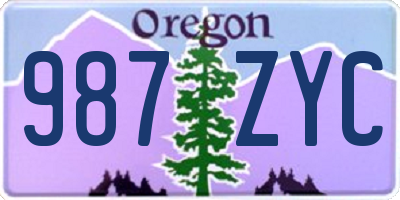 OR license plate 987ZYC