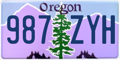 OR license plate 987ZYH