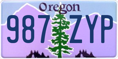 OR license plate 987ZYP