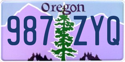 OR license plate 987ZYQ