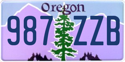 OR license plate 987ZZB