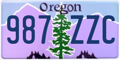 OR license plate 987ZZC
