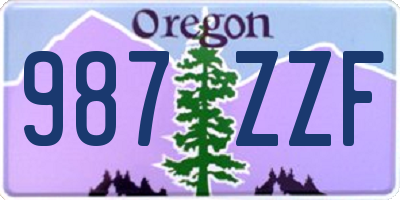 OR license plate 987ZZF