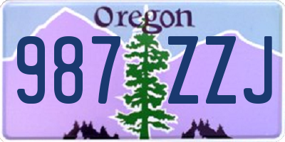 OR license plate 987ZZJ