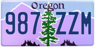 OR license plate 987ZZM