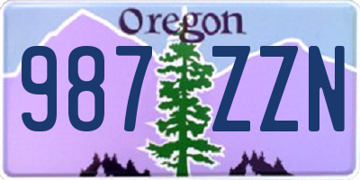 OR license plate 987ZZN