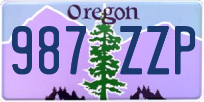OR license plate 987ZZP