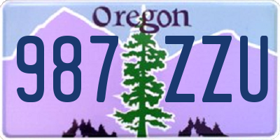 OR license plate 987ZZU