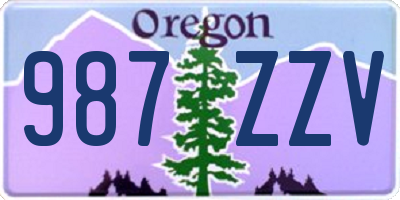 OR license plate 987ZZV