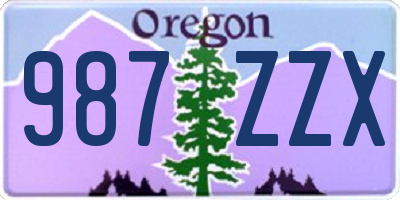 OR license plate 987ZZX