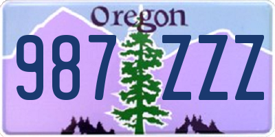 OR license plate 987ZZZ