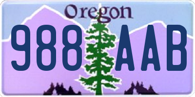 OR license plate 988AAB