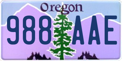 OR license plate 988AAE