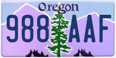 OR license plate 988AAF