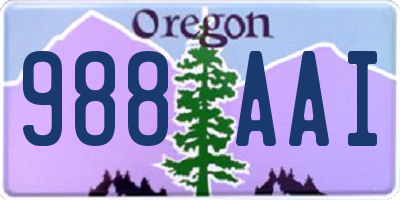 OR license plate 988AAI