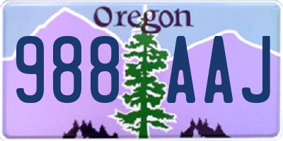 OR license plate 988AAJ
