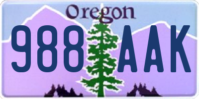OR license plate 988AAK