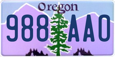 OR license plate 988AAO