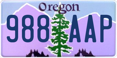 OR license plate 988AAP