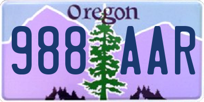 OR license plate 988AAR
