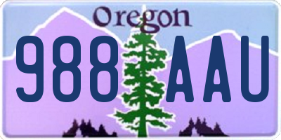 OR license plate 988AAU