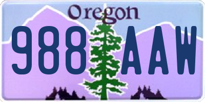 OR license plate 988AAW