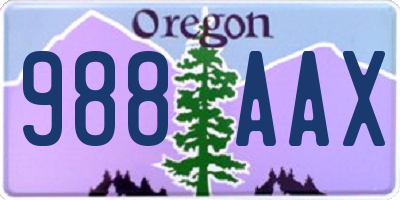 OR license plate 988AAX