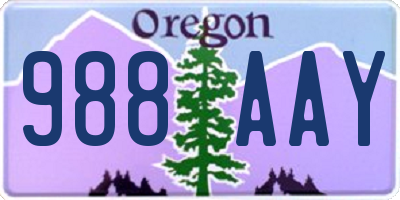 OR license plate 988AAY