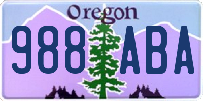 OR license plate 988ABA