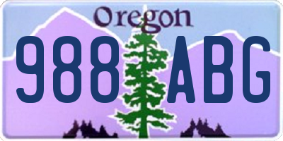 OR license plate 988ABG
