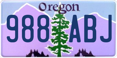 OR license plate 988ABJ