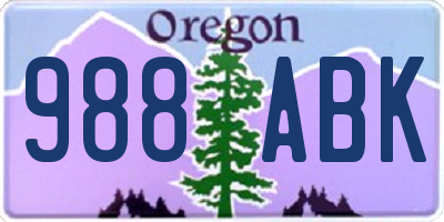OR license plate 988ABK