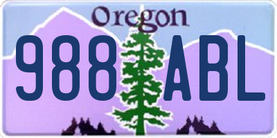 OR license plate 988ABL