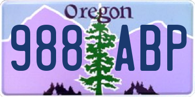 OR license plate 988ABP
