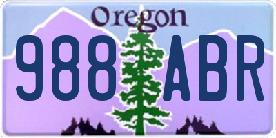 OR license plate 988ABR