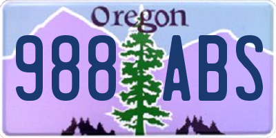 OR license plate 988ABS