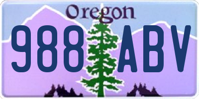 OR license plate 988ABV