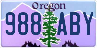 OR license plate 988ABY