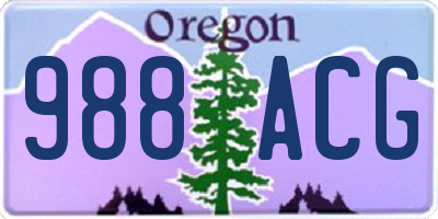 OR license plate 988ACG