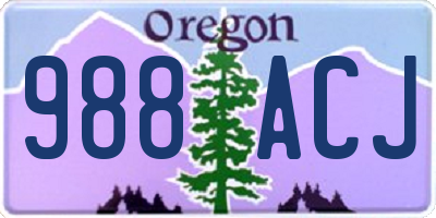 OR license plate 988ACJ