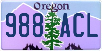 OR license plate 988ACL